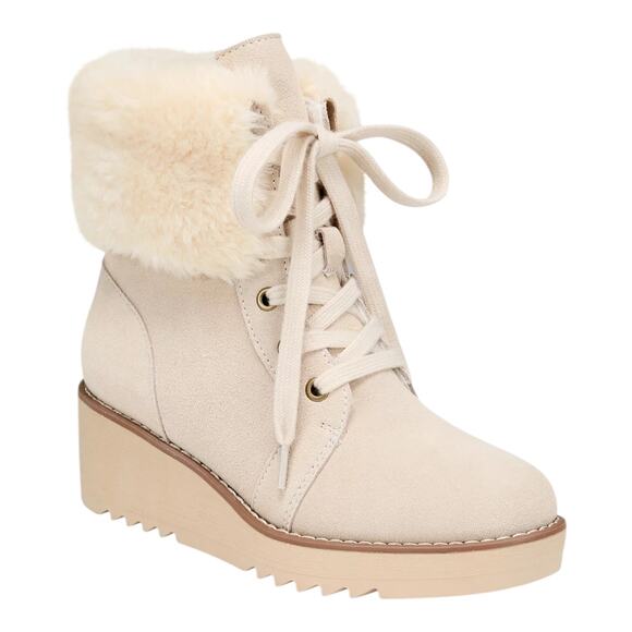 Style & Co. Shoes - Style & Co Women's Iggyy Lace Up Wedge Booties Biege Size 9